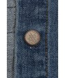 Light-blue Slogan Applique Button Pocket Casual Denim Jacket