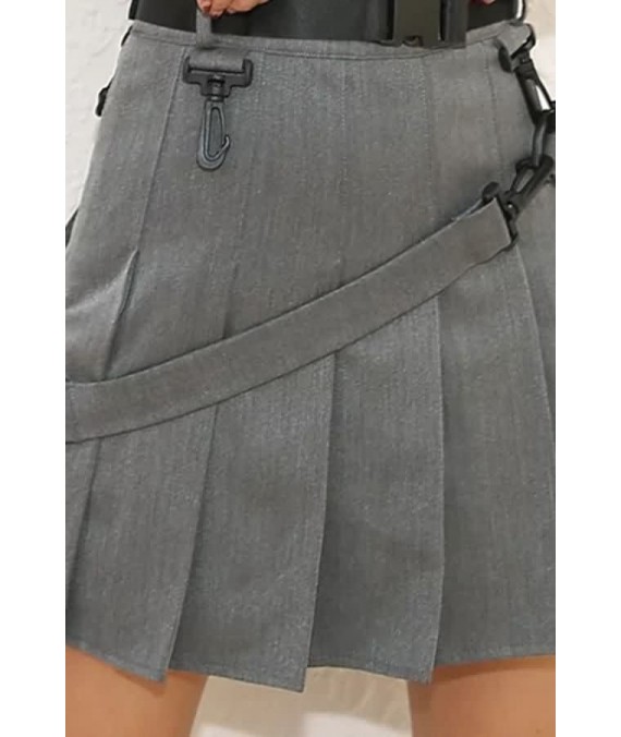 Pleated Belted Sexy A Line Skirt