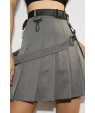 Pleated Belted Sexy A Line Skirt