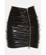 Faux Leather Ruched Up Sexy Bodycon Skirt