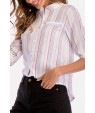 White Stripe Button Up Casual Shirt