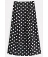Polka Dot Print Button Decor Casual Skirt